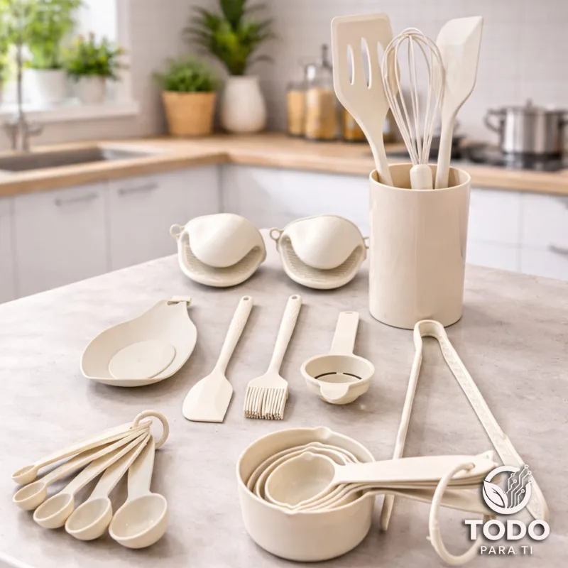 SET UTENSILIOS DE COCINA SILICONA x21
