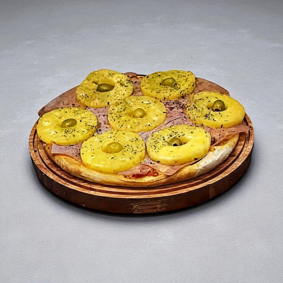 Pizza Jamón y Ananá Chica