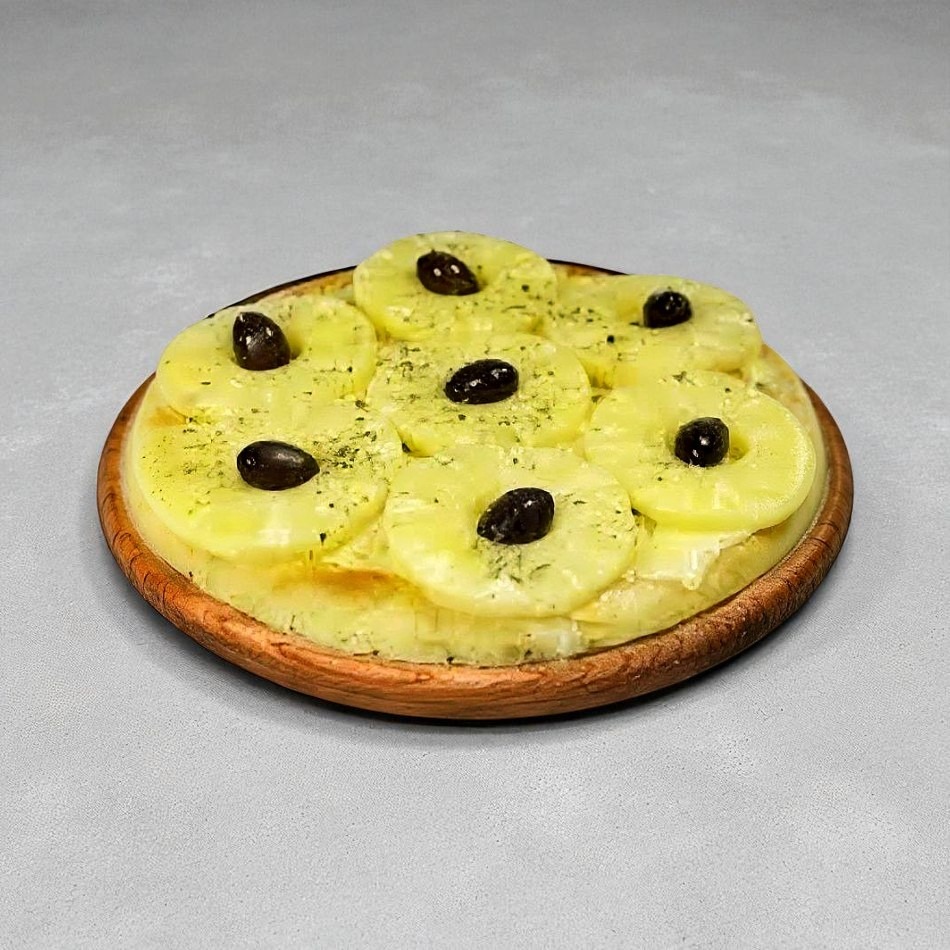 Pizza Muzzarella y Ananá Chica