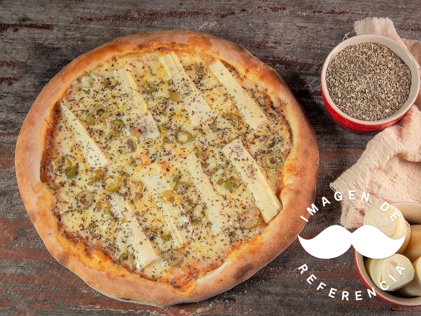 Pizza Roquefort con Palmitos Chica