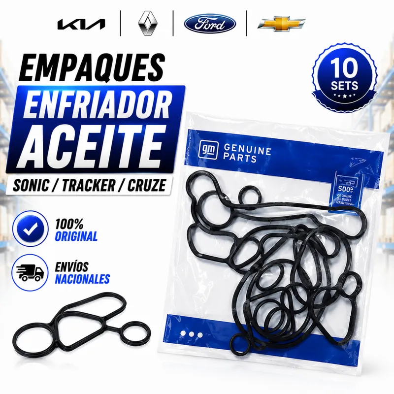 Empaques Enfriador Aceite Sonic/Tracker/Cruze
