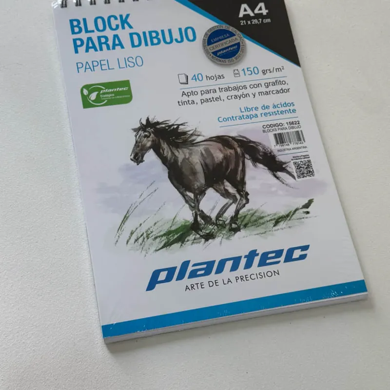 Bloc Plantec A5 Anillado Liso De 150 Gr X 40 Hojas