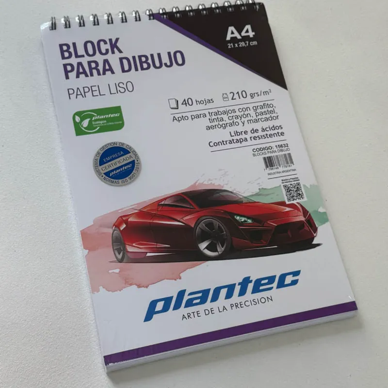 Bloc Plantec A5 Anillado Liso De 120 Gr X 40 Hojas
