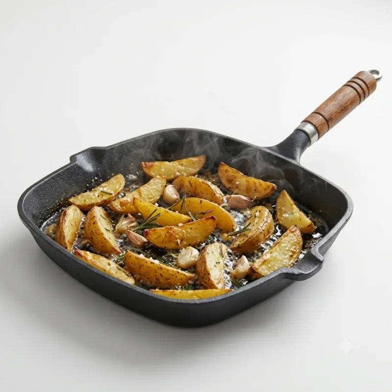SartéN Grill Antigrasa Con Asa De Madera