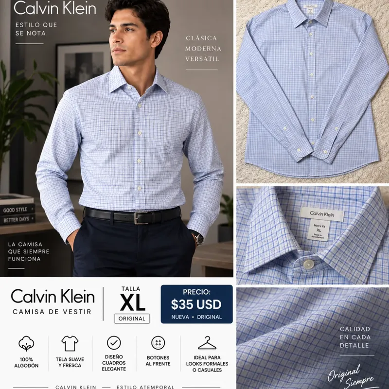 Camisa Calvin Klein  Estilo CláSico Moderno