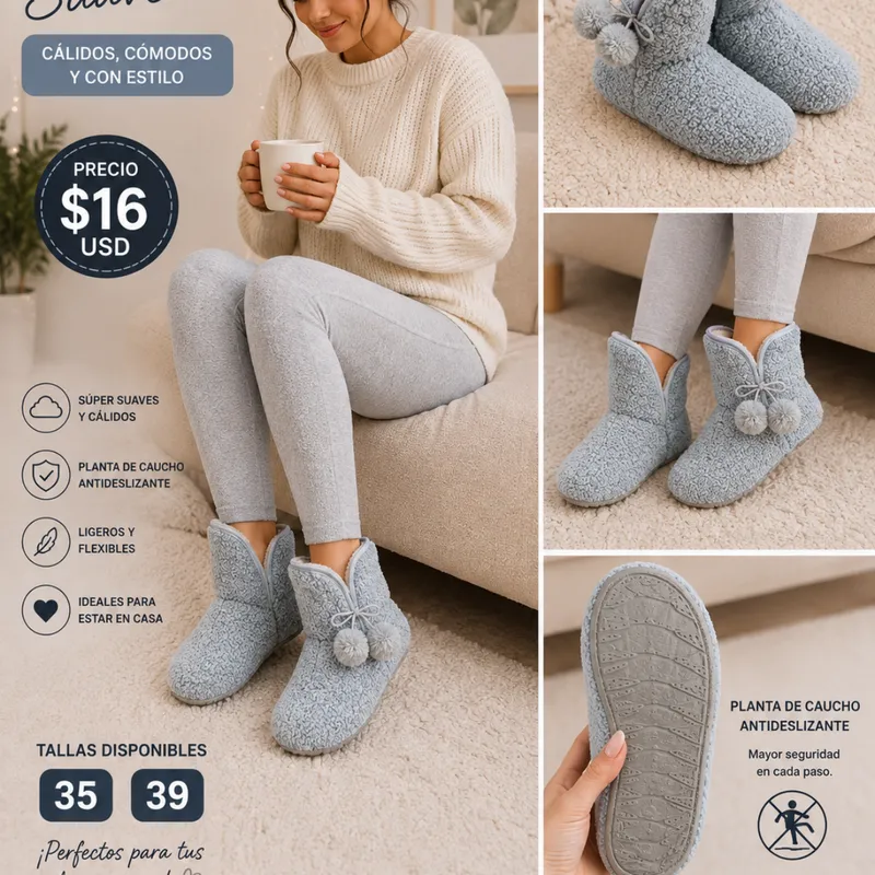 BotíN Suave  Pantufla De Casa