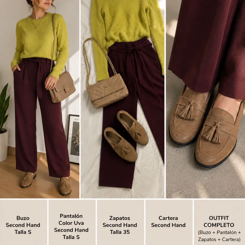 Outfit Juvenil Chic Buzo Verde Lima + Pantalón U
