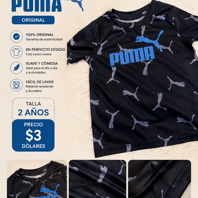 Camiseta Puma Original Para Niño Talla 2 Años