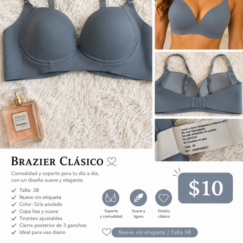 Brazier CláSico Gris Azulado  Talla 38    Nuev