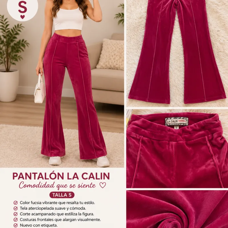 PantalóN La Calin Fucsia Aterciopelado  Talla S