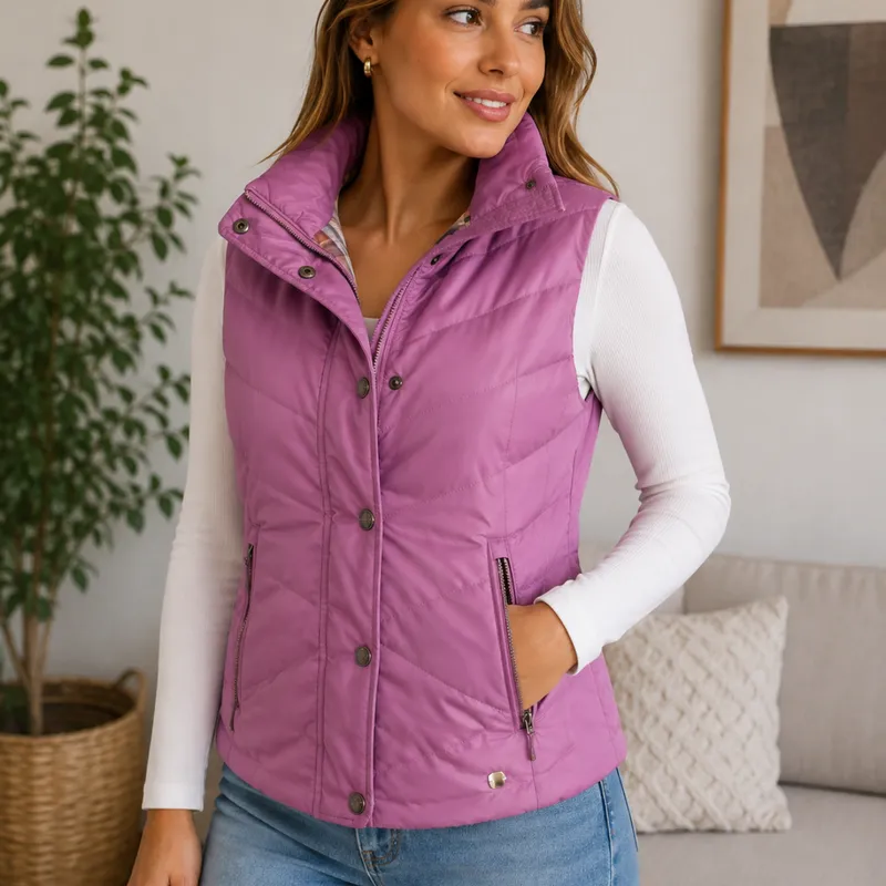 Chaleco Puffer Rose & Royal Para Mujer  Lila