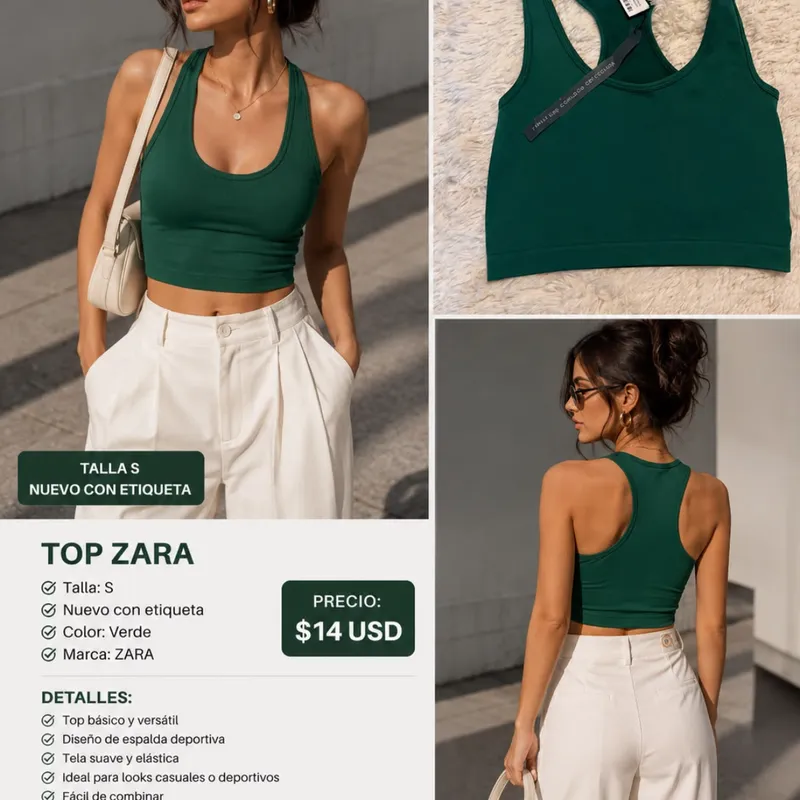 Top Zara Verde  Estilo VersáTil