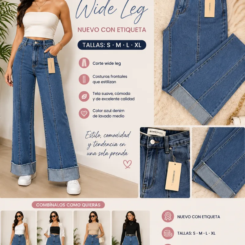 Jeans Bombshell Wide Leg  Nuevo Con Etiqueta
