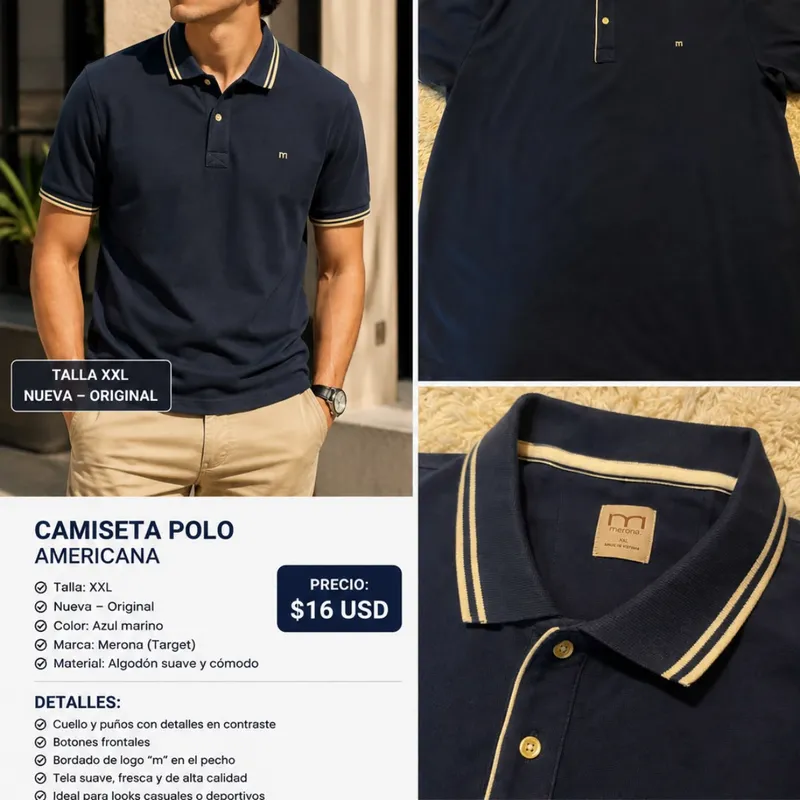 Polo Azul Marino  Estilo CláSico