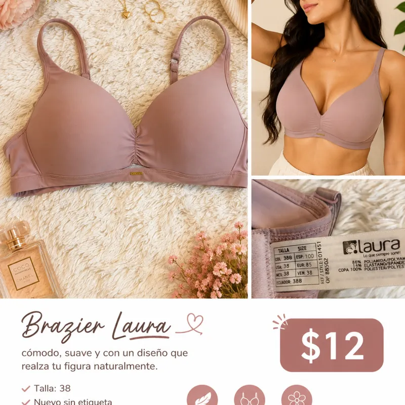 Brazier Laura Rosado/Nude  Talla 38
