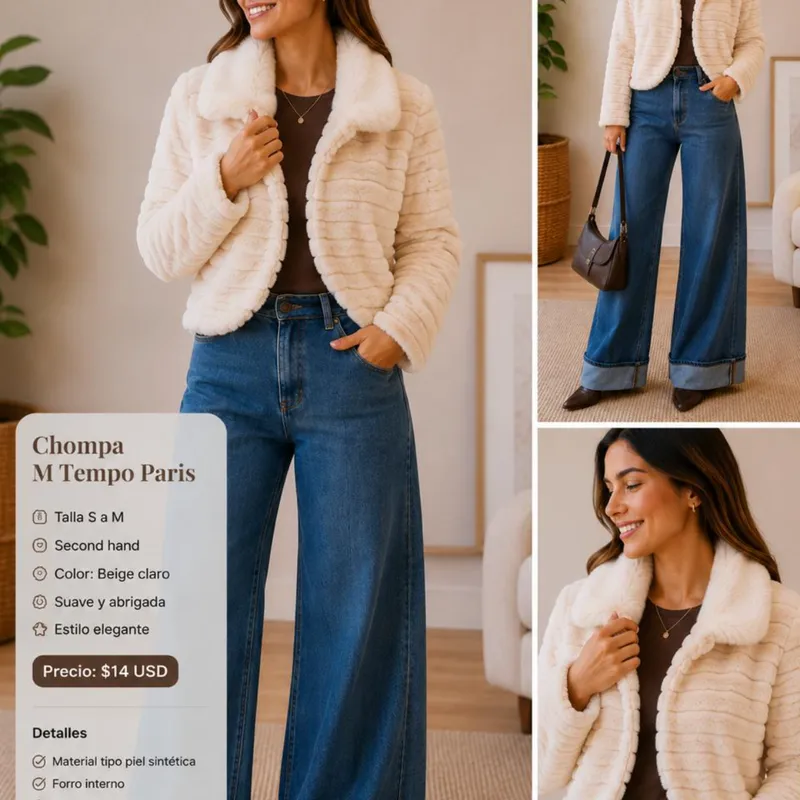 Chompa Beige Claro  Estilo Elegante