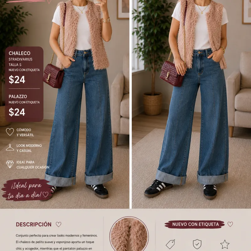 Outfit Trendy Chic  Chaleco Pelito