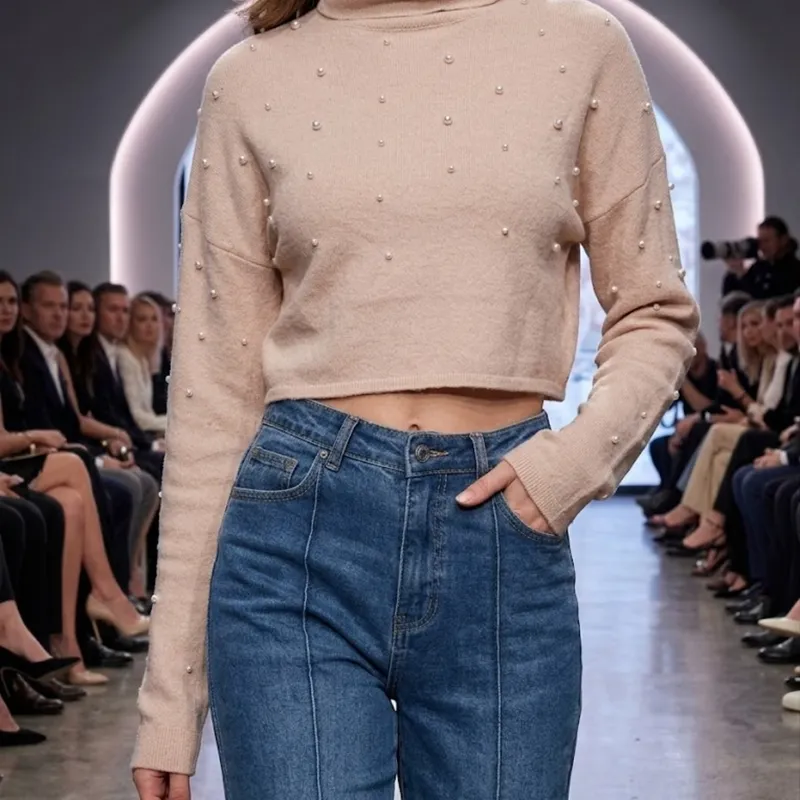 Elegancia Casual: Sueter De Perlas Mangas Largas