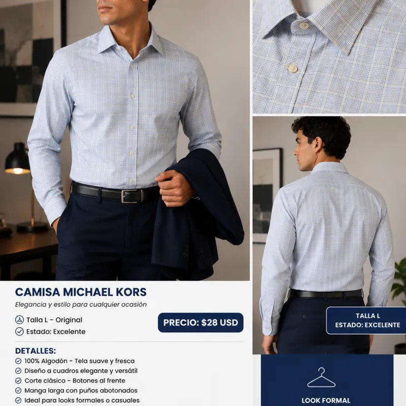 Michael Kors  Camisa Azul CláSica