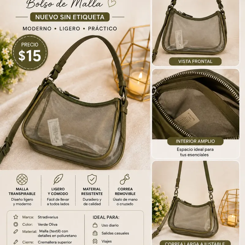 Stradivarius  Bolso De Malla Verde Oliva