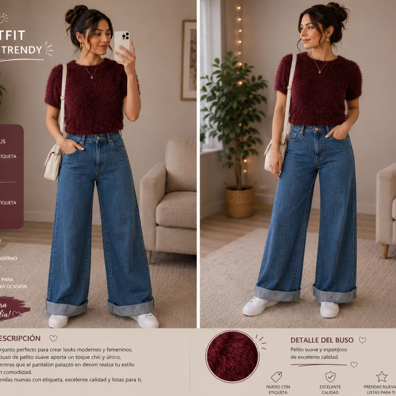 Outfit Cute & Trendy Buso Stradivarius + Palazzo