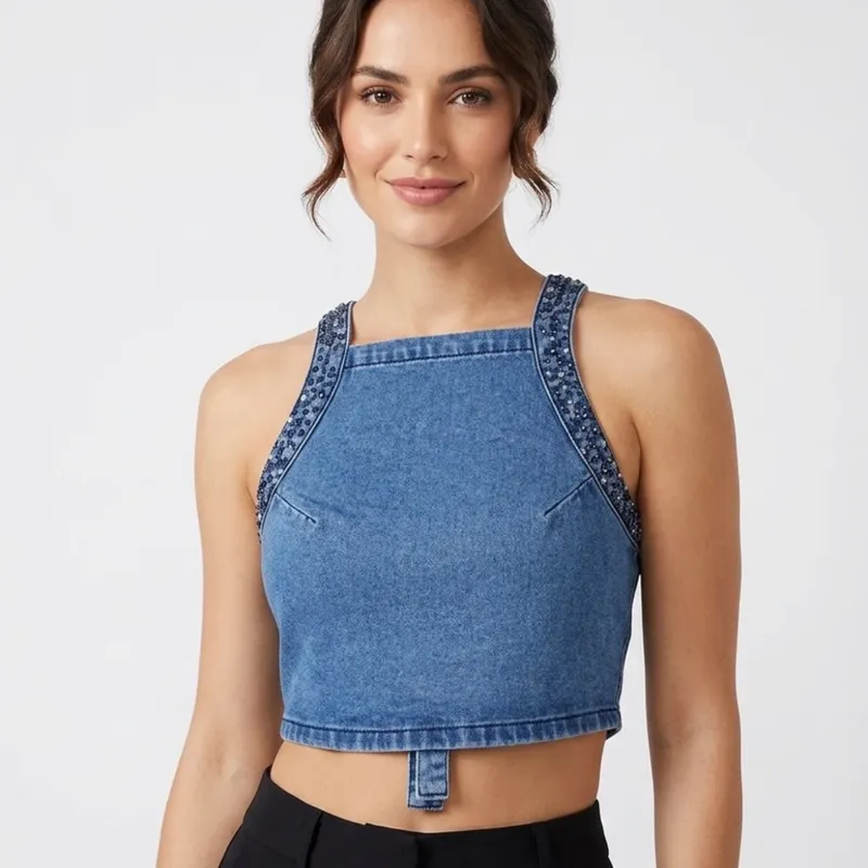 Crop Top De Mezclilla - 2