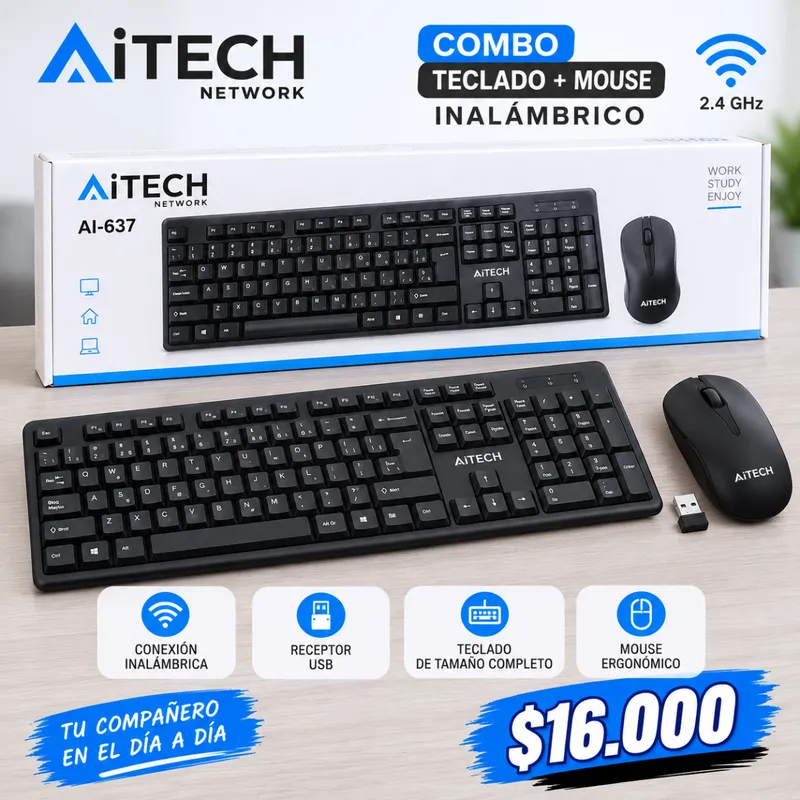 Teclado + Mouse InaláMbricos  ConexióN InaláM