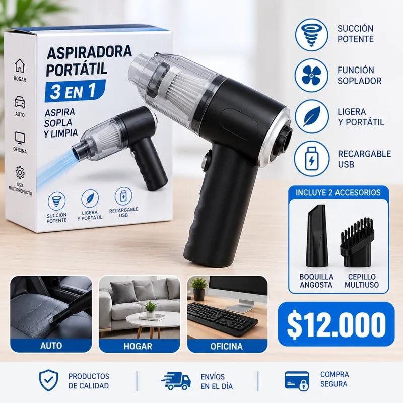 Aspiradora PortáTil 3 En 1.