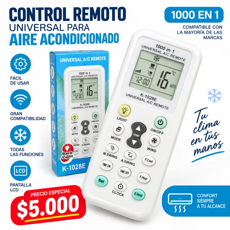 Control Remoto Universal Para Aire Acondicionado