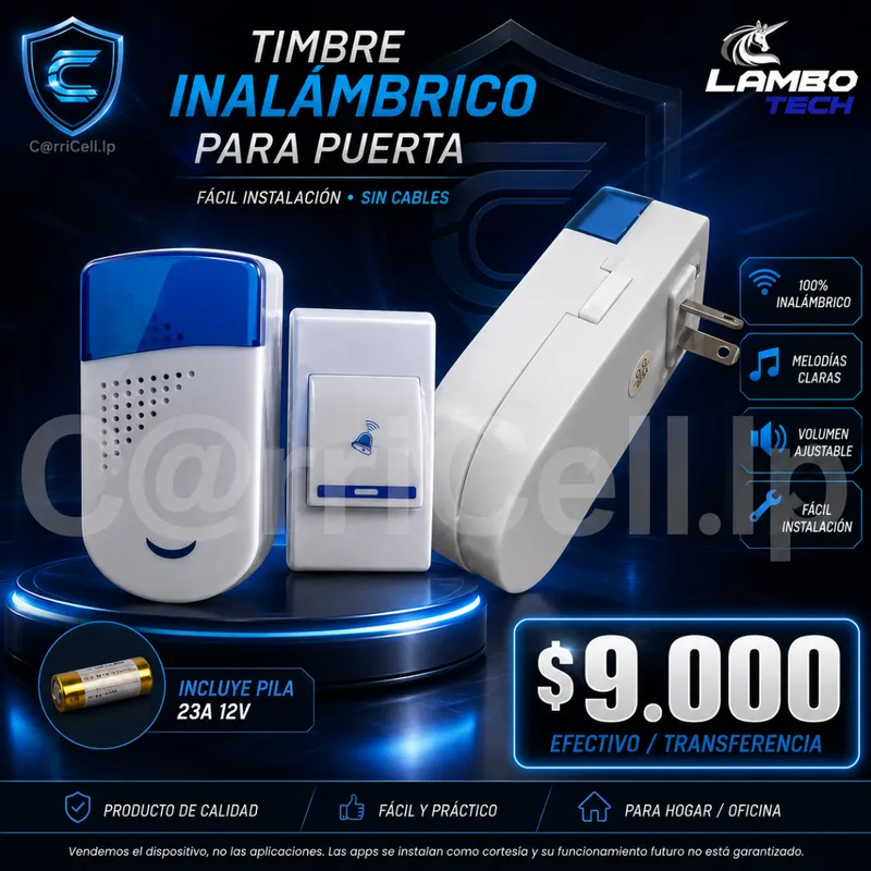 Timbre Inalámbrico Para Puerta