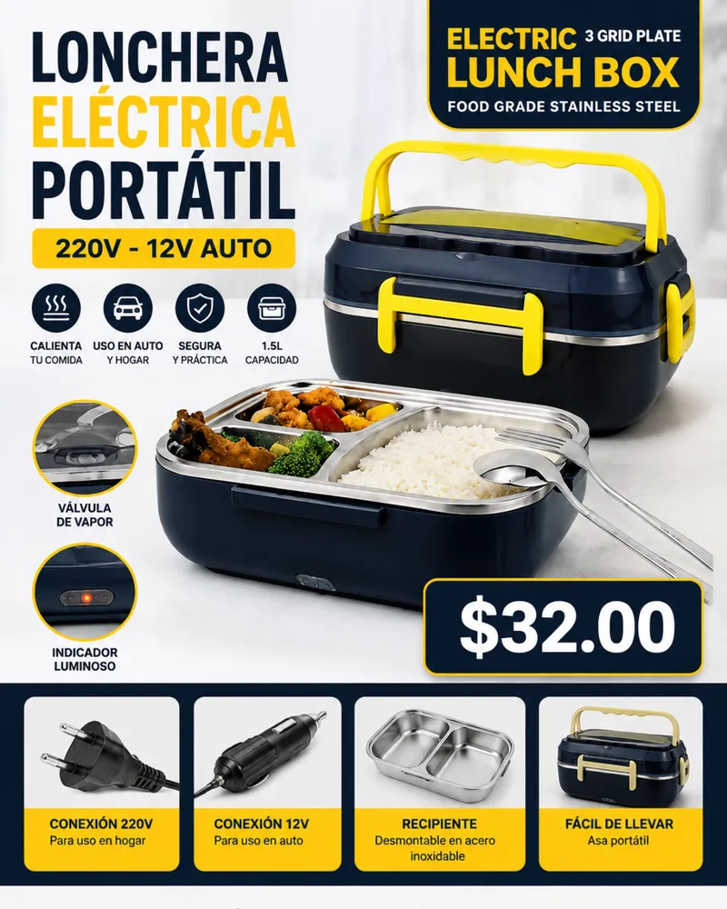 Lonchera Eléctrica Portátil 220v - 12v Auto