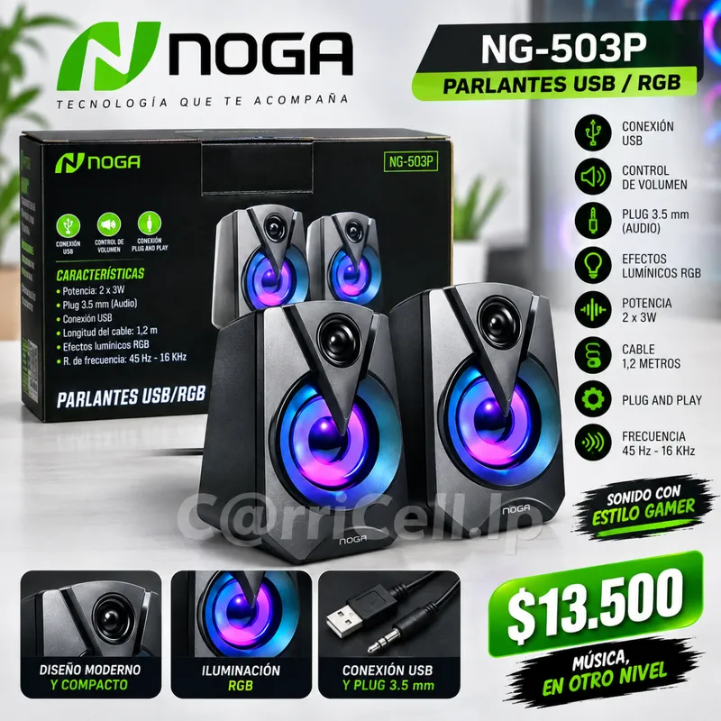 Parlantes EstéReo Noga Ng-503p  Potencia: 2