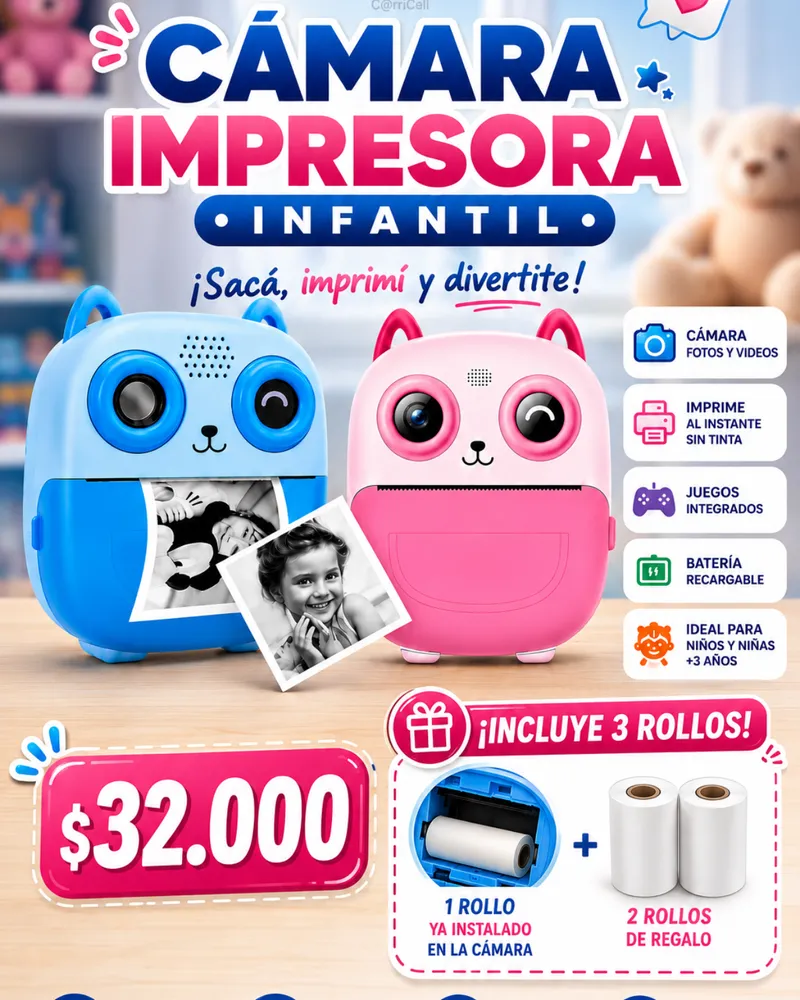 Camara Impresora Con Juegos.