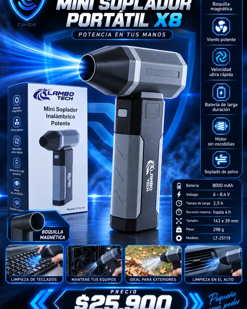 Mini Soplador Portatil Lambotech X8