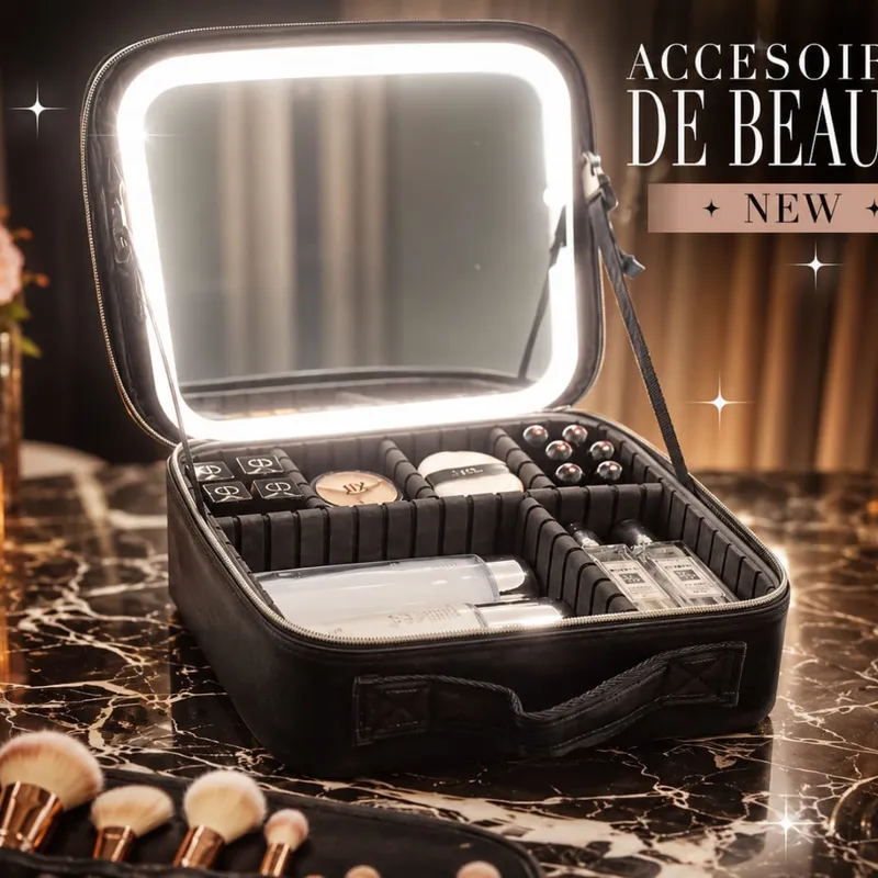 Valija Para Maquillaje Con Espejo Y Luz