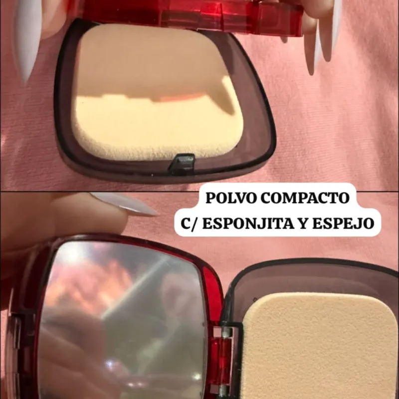 Polvo Compacto Con Espejo Y Esponja - 3