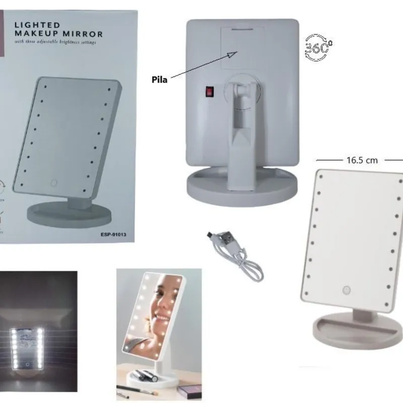 Espejo Led Luz FríA A Pila