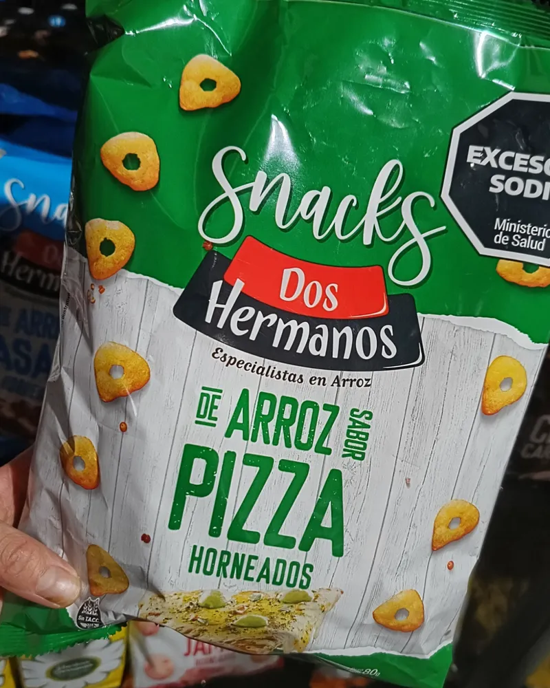 Snacks De Arroz Dos Hermanos Sabor Pizza
