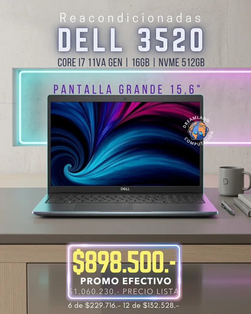 Dell 3520 Core I7 16gb Ram Solido 512 Grande 15,6"