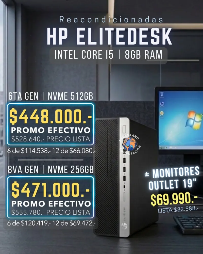 Cpu Hp Core I5 De 6ta U 8va Gen 8gb Ram 
