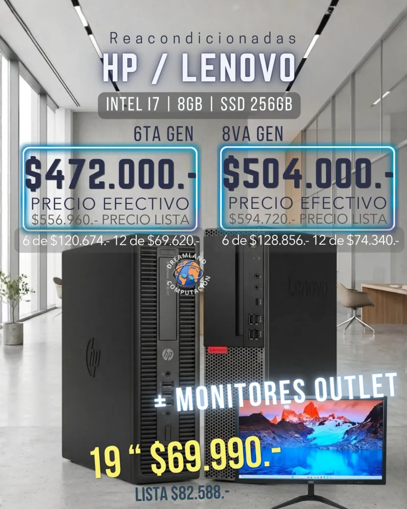 Cpu Hp Lenovo Core I7 8gb Ram Ssd 256