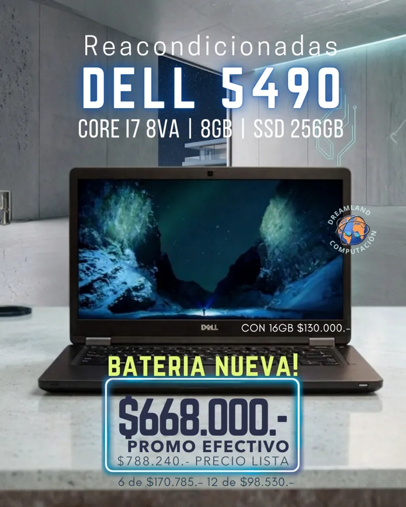 Notebook Dell 5490 Core I7 8va Gen 8gb Ram 256gb