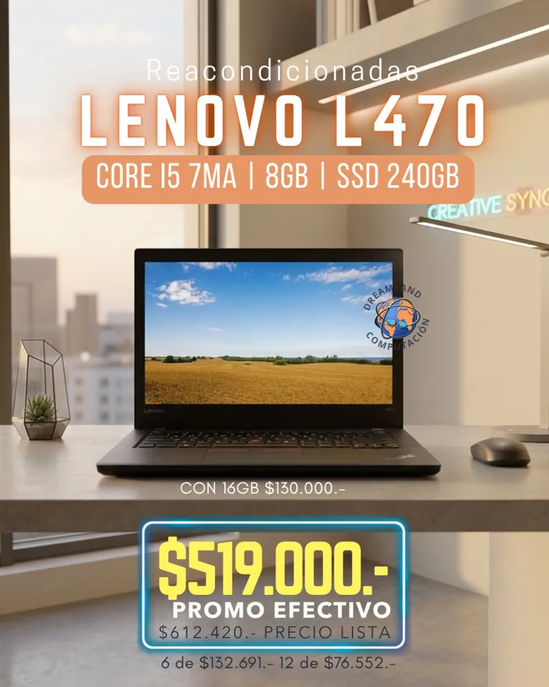 Lenovo L470 Core I5 7ma Gen 8gb Ram SóLido 240