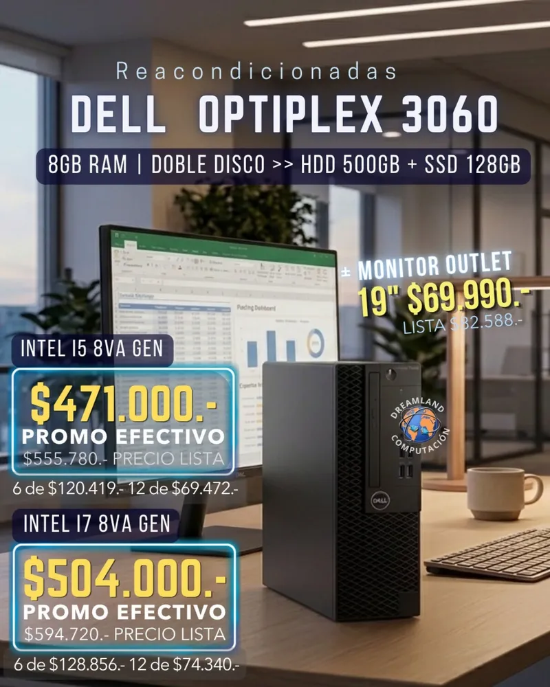 Cpu Dell 3060 Core I5 Y Core I7 8va 8gb Ram