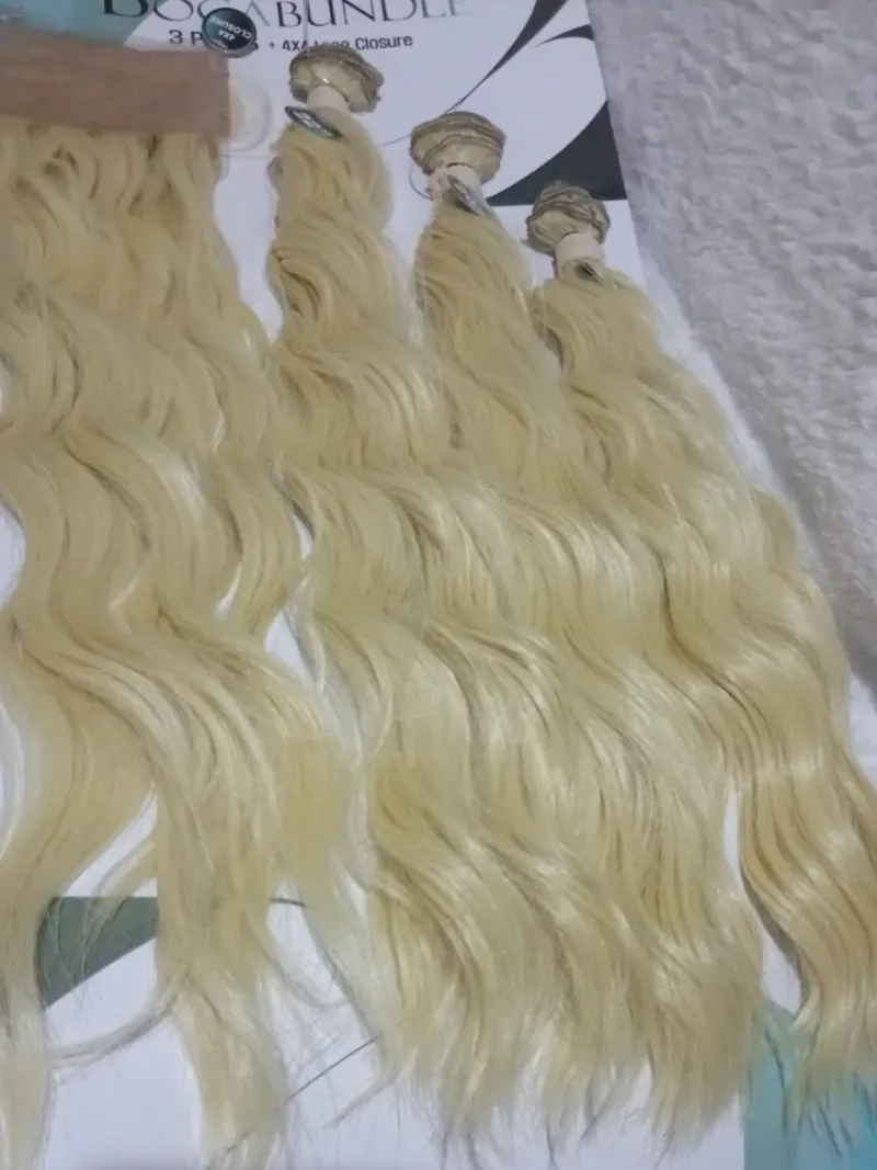 Extensiones Rubio Claro Con Closure 4x4 18 20 22" - 3