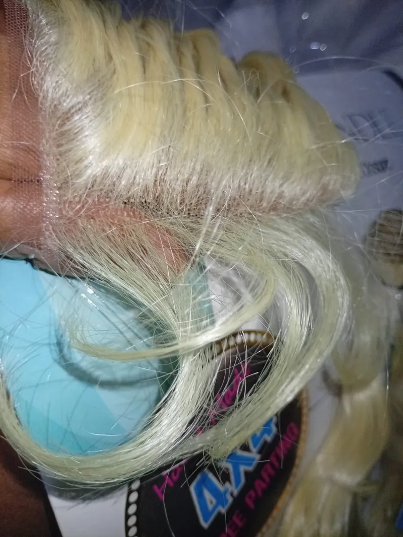 Extensiones Rubio Claro Con Closure 4x4 18 20 22" - 2