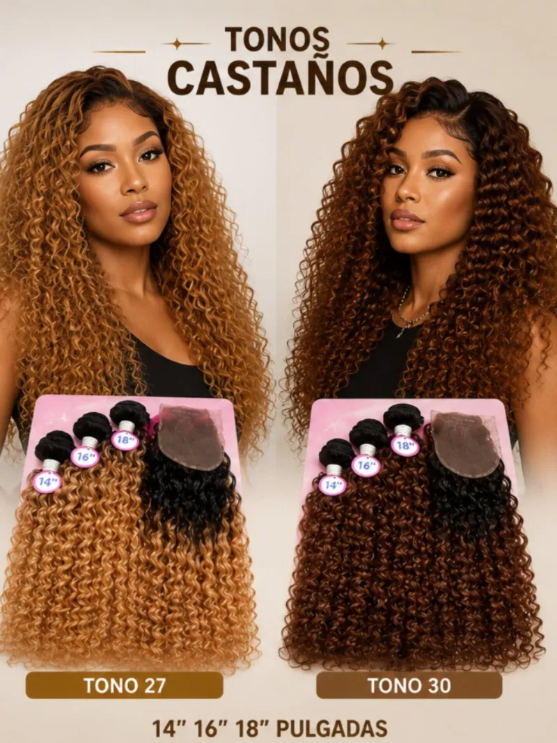 Extensiones Rizadas Con Closure Hd Semi Naturales - 2