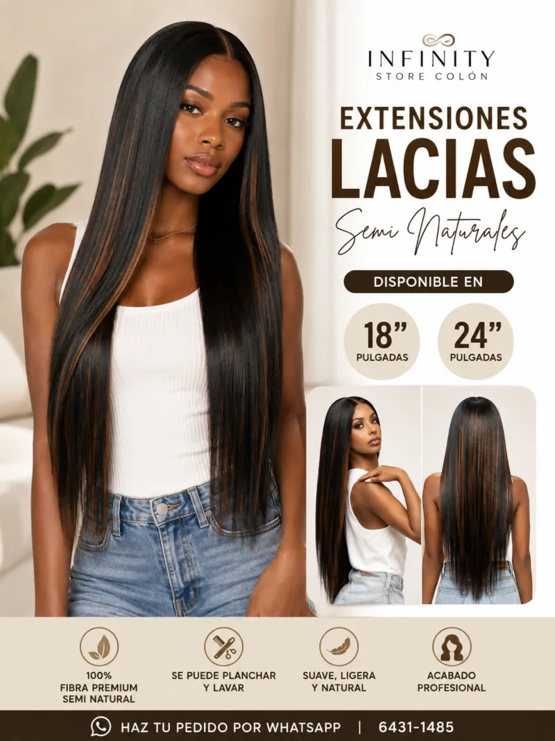 Extensiones Lacias Semi Naturales 18 Y 24" - 1