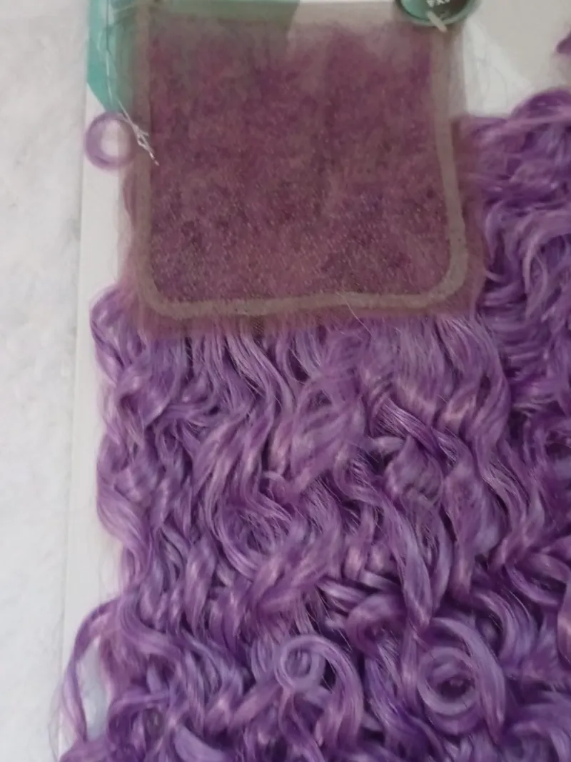 Extennsiones De Rizos Lila Para La Cabeza Completa - 3