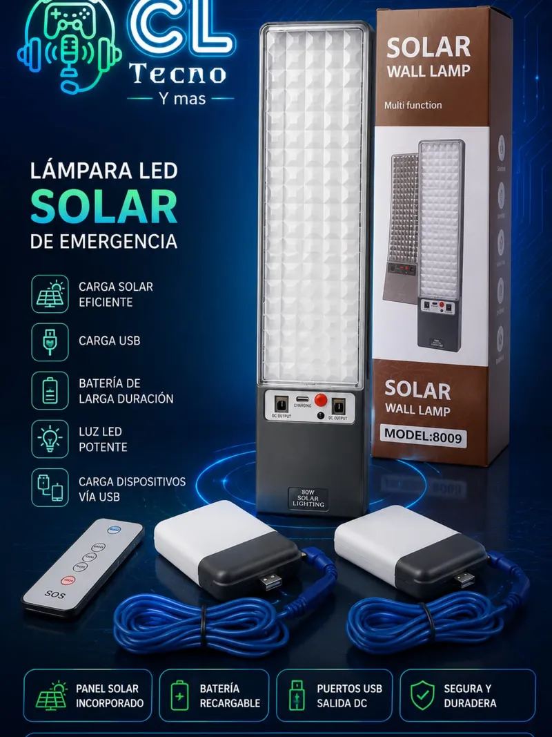 Luz Emergencia Solar Con Accesorios